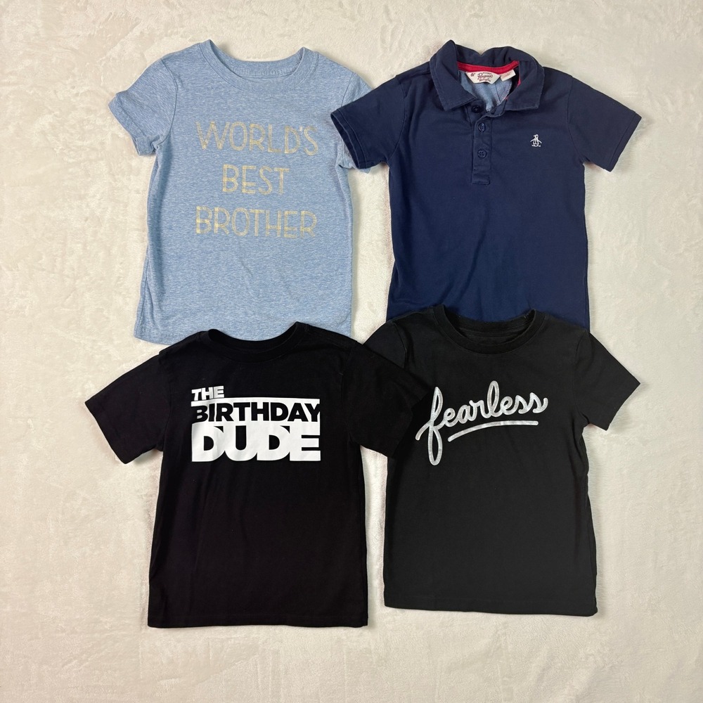 Mixed Brand T-Shirt Polo Bundle Kids 4T Multicolor Excellent Graphic Lot
